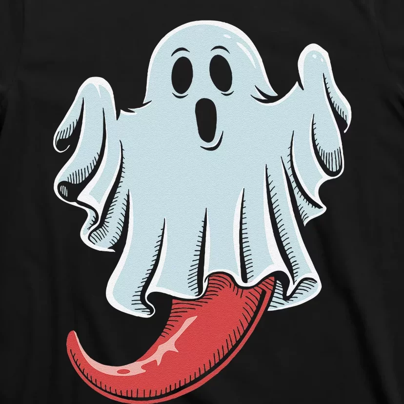 Funny Ghost Chili Pepper Lovers Spooky Halloween T-Shirt