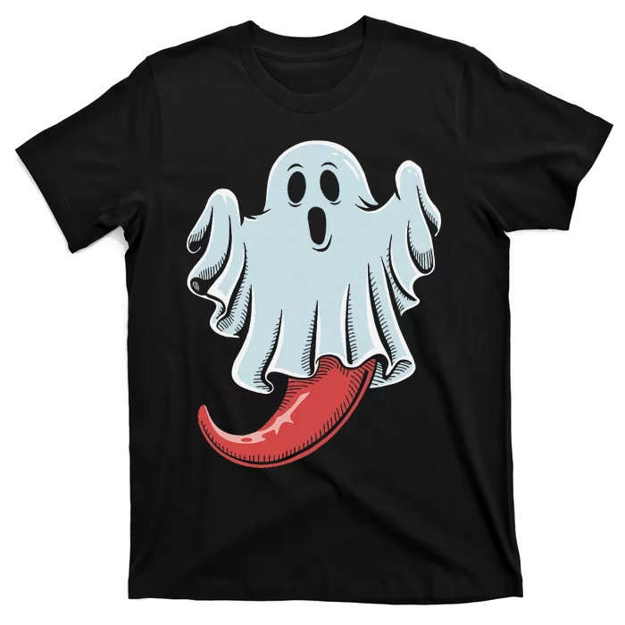 Funny Ghost Chili Pepper Lovers Spooky Halloween T-Shirt