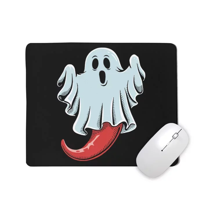 Funny Ghost Chili Pepper Lovers Spooky Halloween Mousepad