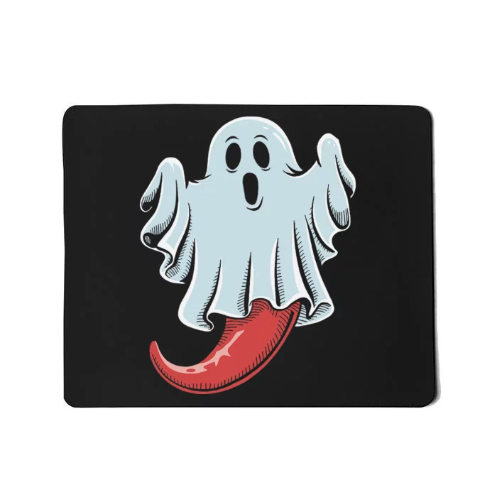 Funny Ghost Chili Pepper Lovers Spooky Halloween Mousepad