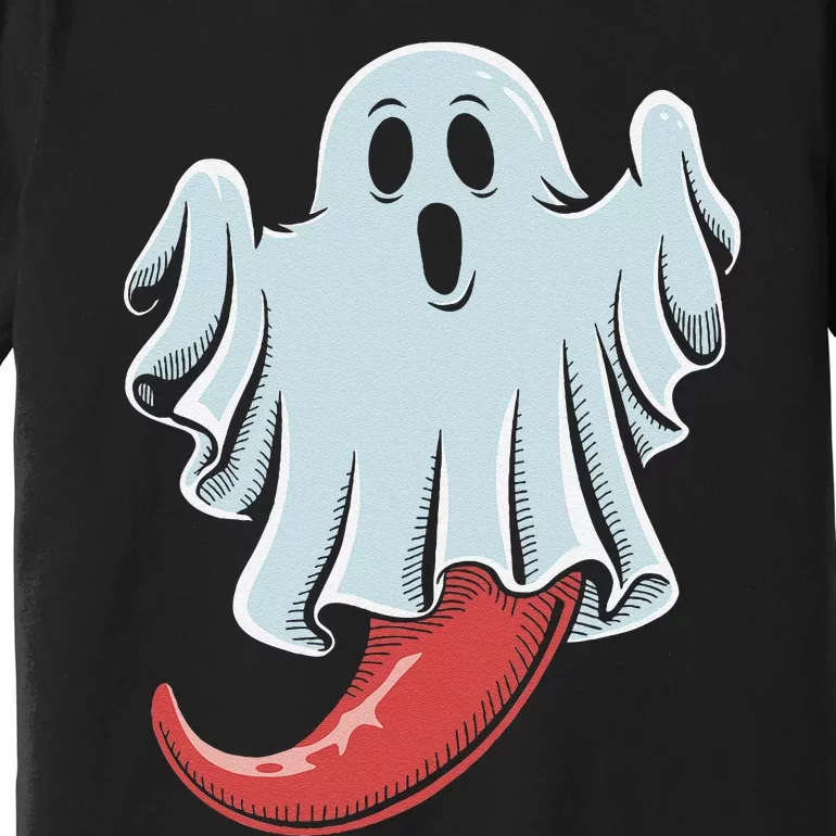 Funny Ghost Chili Pepper Lovers Spooky Halloween Premium T-Shirt