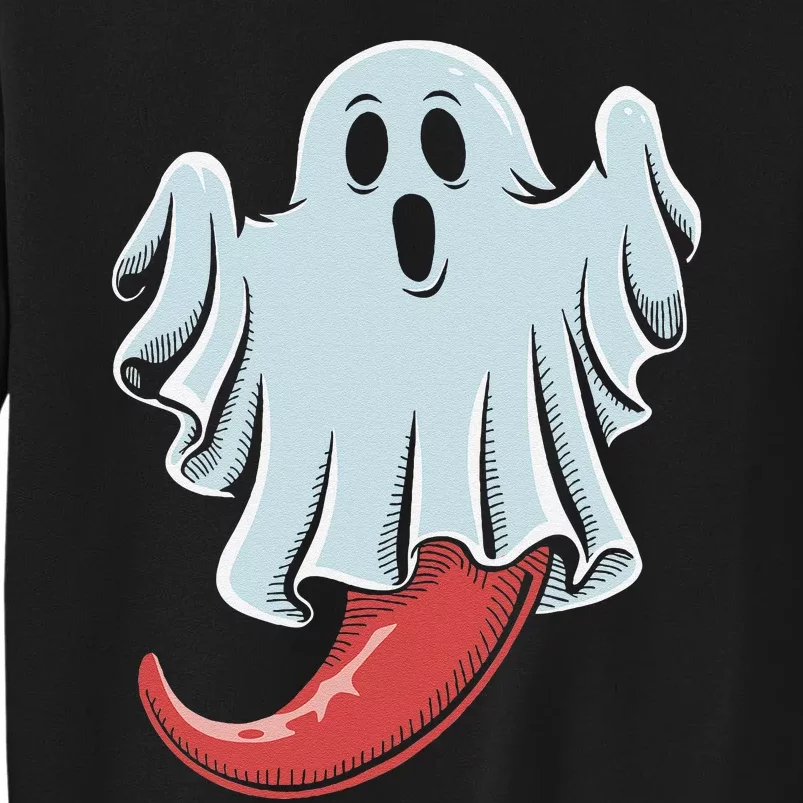 Funny Ghost Chili Pepper Lovers Spooky Halloween Tall Sweatshirt