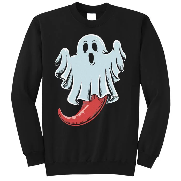 Funny Ghost Chili Pepper Lovers Spooky Halloween Tall Sweatshirt