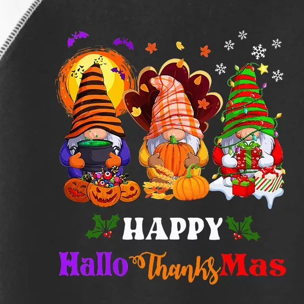 Festive Gnomes Celebrating Halloween and Christmas Toddler Fine Jersey T-Shirt