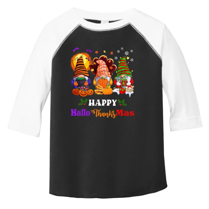 Festive Gnomes Celebrating Halloween and Christmas Toddler Fine Jersey T-Shirt