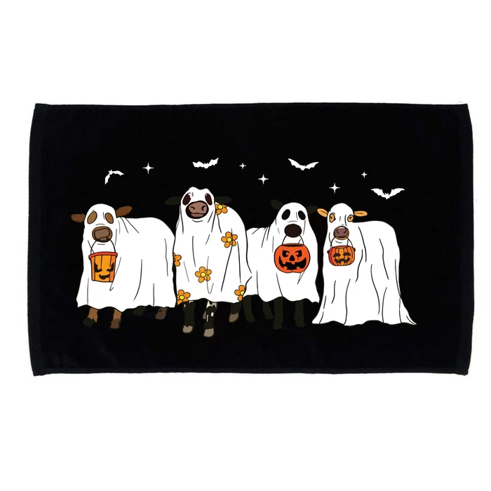 Funny Ghost Cows Halloween Cute Outfit Adults Microfiber Hand Towel