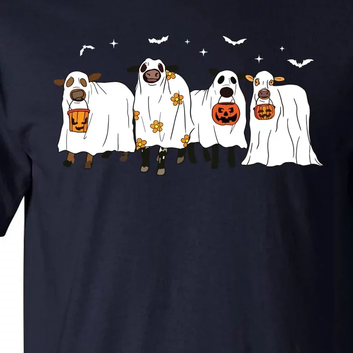 Funny Ghost Cows Halloween Cute Outfit Adults Tall T-Shirt