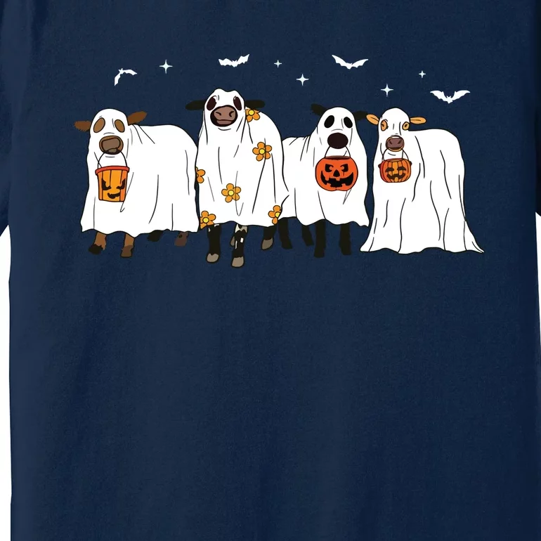 Funny Ghost Cows Halloween Cute Outfit Adults Premium T-Shirt