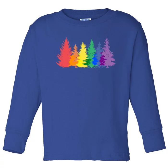 Funny Gay Christmas Tree Rainbow Lgbt Pride Meaningful Gift Toddler Long Sleeve Shirt