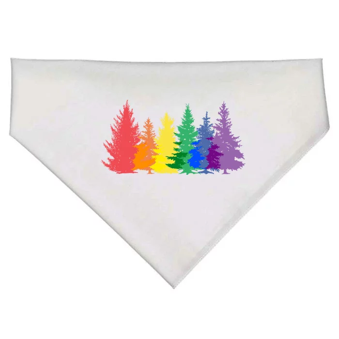 Funny Gay Christmas Tree Rainbow Lgbt Pride Meaningful Gift USA-Made Doggie Bandana