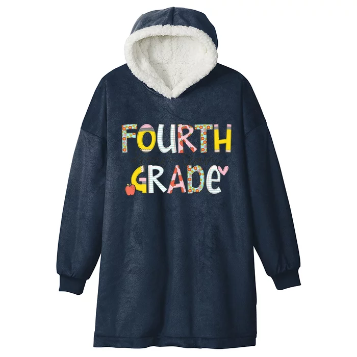 Fourth Grade Dream Team Back To School 4th Grade Teacher Hooded Wearable Blanket