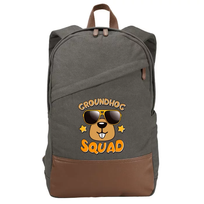 Funny Groundhog Day Squad Cotton Canvas Backpack