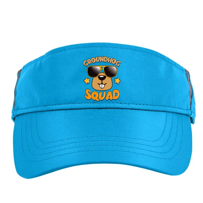 Funny Groundhog Day Squad Adult Drive Performance Visor