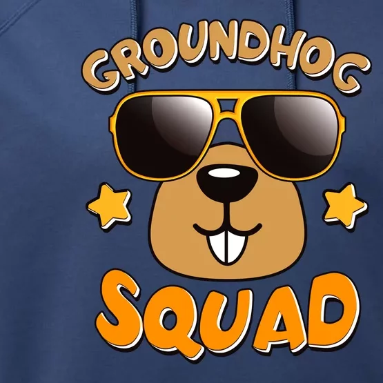 Funny Groundhog Day Squad Performance Fleece Hoodie