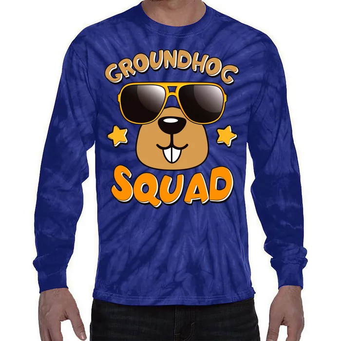 Funny Groundhog Day Squad Tie-Dye Long Sleeve Shirt