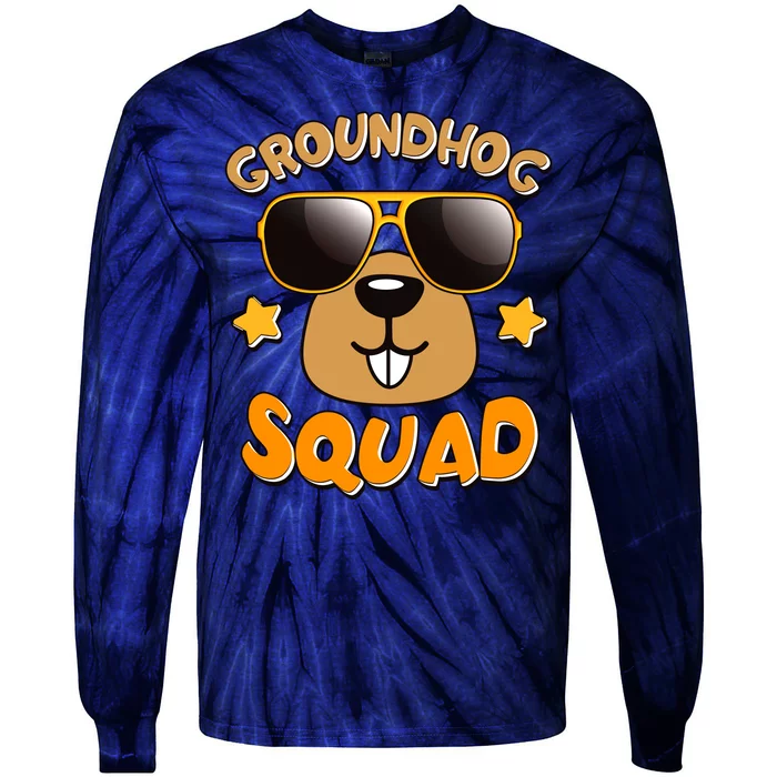 Funny Groundhog Day Squad Tie-Dye Long Sleeve Shirt