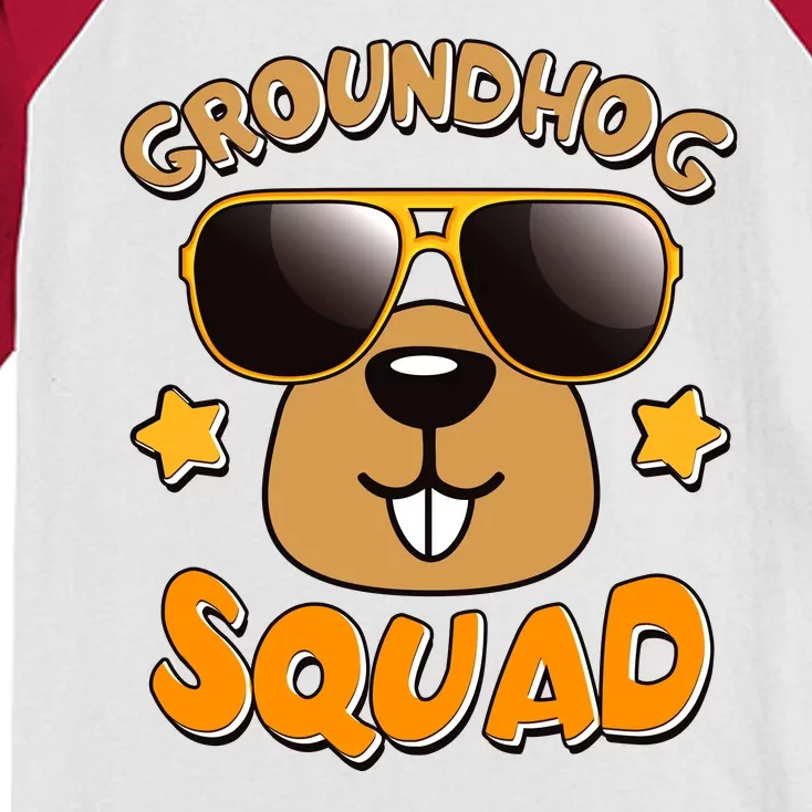 Funny Groundhog Day Squad Kids Colorblock Raglan Jersey