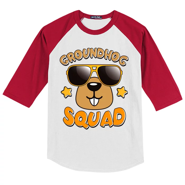 Funny Groundhog Day Squad Kids Colorblock Raglan Jersey