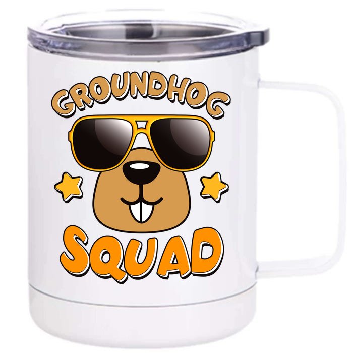 Funny Groundhog Day Squad Front & Back 12oz Stainless Steel Tumbler Cup