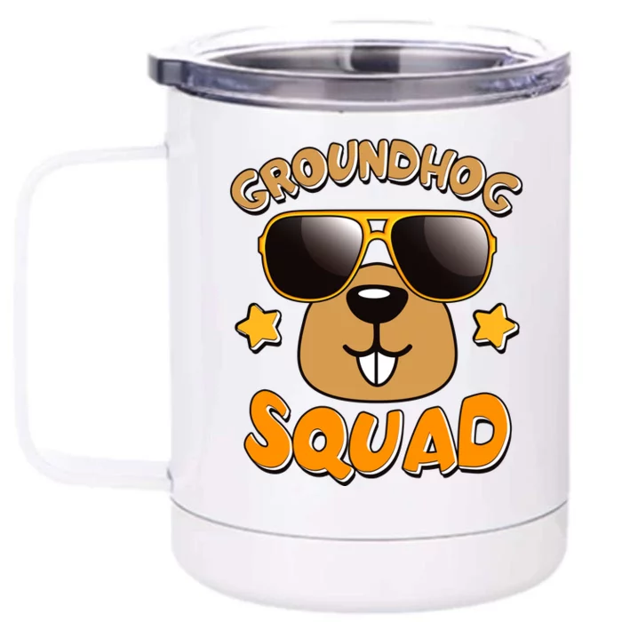 Funny Groundhog Day Squad Front & Back 12oz Stainless Steel Tumbler Cup