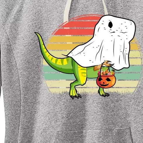 Funny Ghost Dinosaur Halloween Graphic Women's Fleece Hoodie