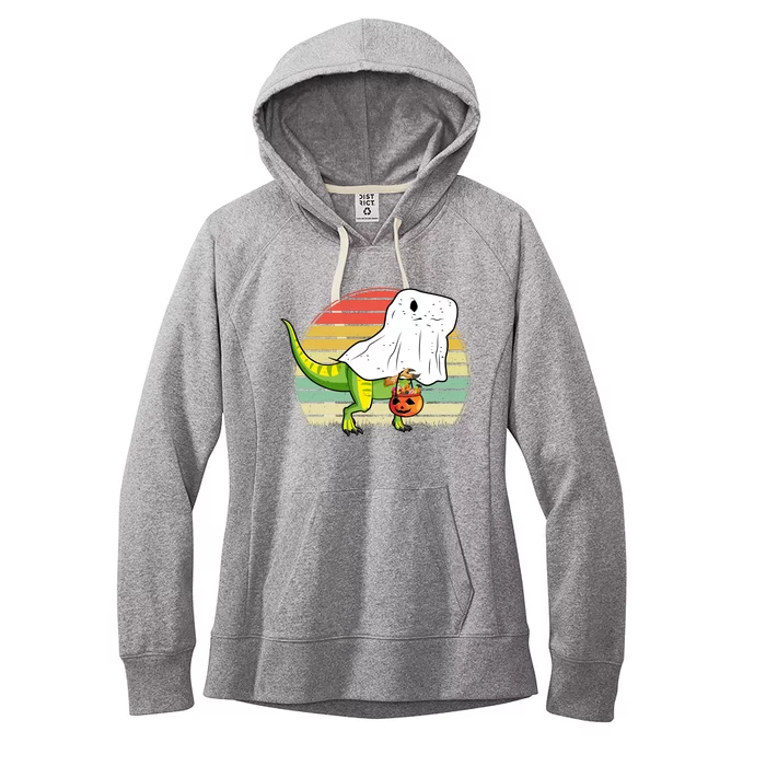 Funny Ghost Dinosaur Halloween Graphic Women's Fleece Hoodie