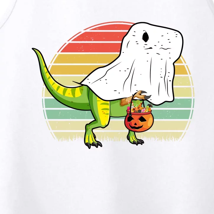 Funny Ghost Dinosaur Halloween Graphic Performance Tank