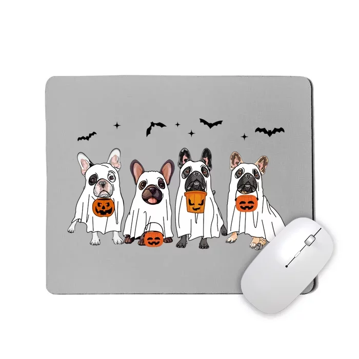 Frenchie Ghost Dog Costume Funny French Bulldog Halloween Mousepad