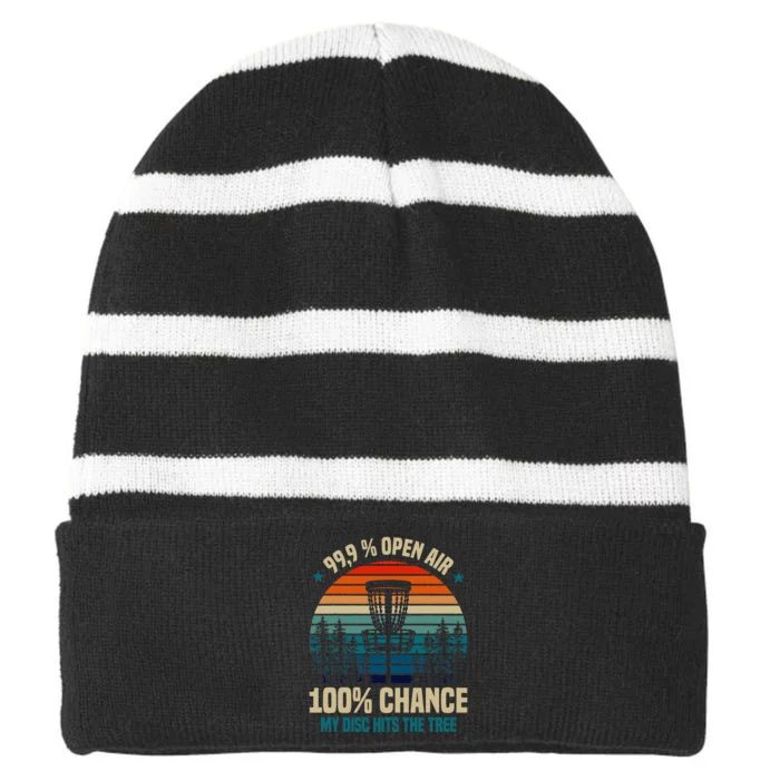 Frisbee Golf Disc Golf Striped Beanie with Solid Band