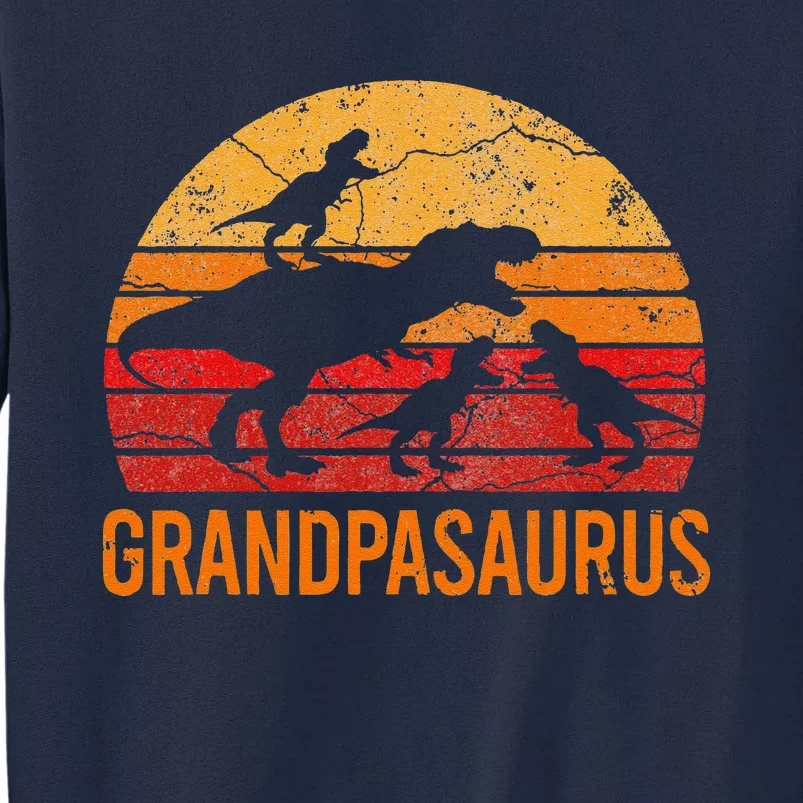 Funny Grandpa Dinosaur Daddy Gift 3 Three Grandpasaurus Tall Sweatshirt