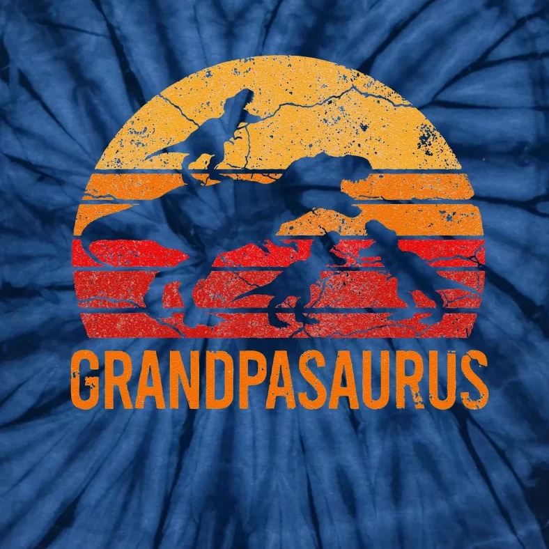 Funny Grandpa Dinosaur Daddy Gift 3 Three Grandpasaurus Tie-Dye T-Shirt