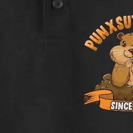 Funny Groundhog Day Phil Cute Ground Hog Punxsutawney Dry Zone Grid Performance Polo