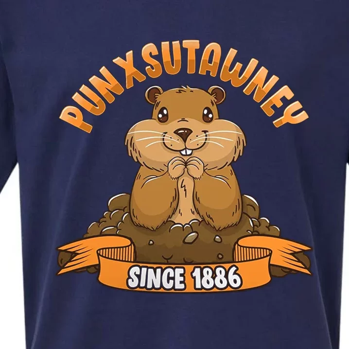 Funny Groundhog Day Phil Cute Ground Hog Punxsutawney Sueded Cloud Jersey T-Shirt