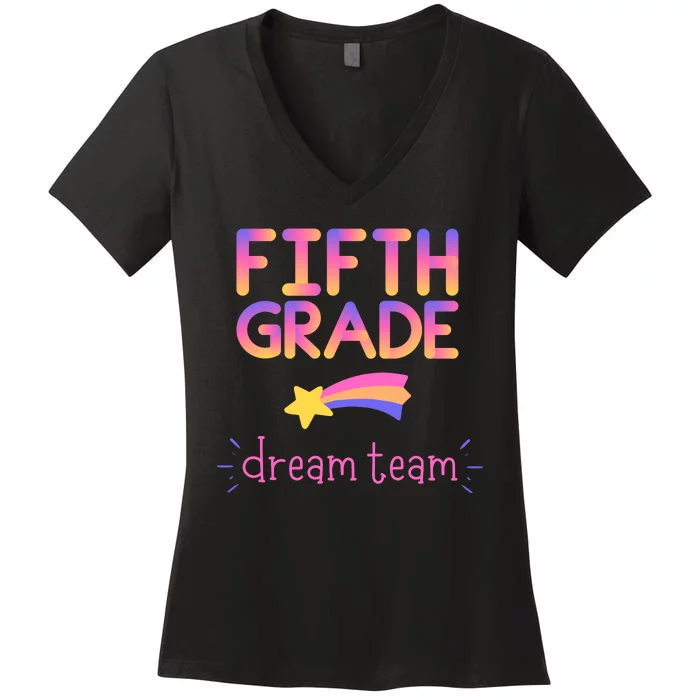 Fifth Grade Dream Team Star Women's V-Neck T-Shirt