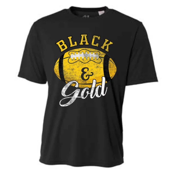 Football Game Day Black And Gold Costume For Football Lover Cooling Performance Crew T-Shirt