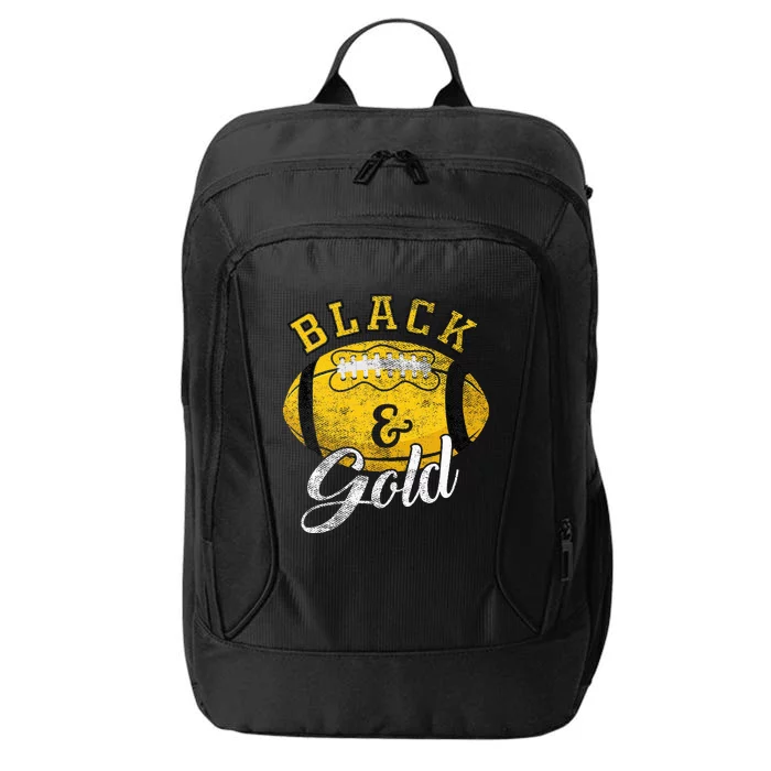 Football Game Day Black And Gold Costume For Football Lover City Backpack