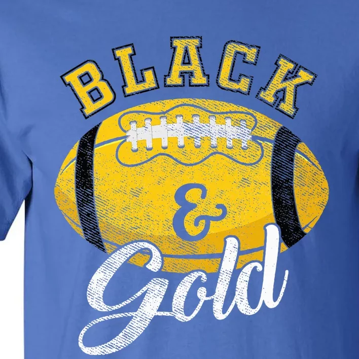 Football Game Day Black And Gold Costume For Football Lover Tall T-Shirt