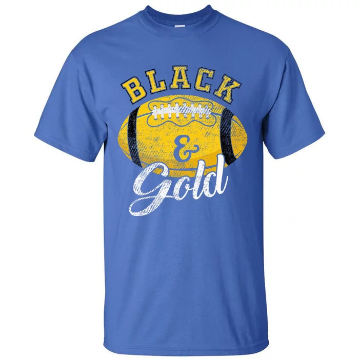 Football Game Day Black And Gold Costume For Football Lover Tall T-Shirt