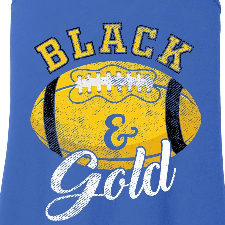 Football Game Day Black And Gold Costume For Football Lover Ladies Essential Tank