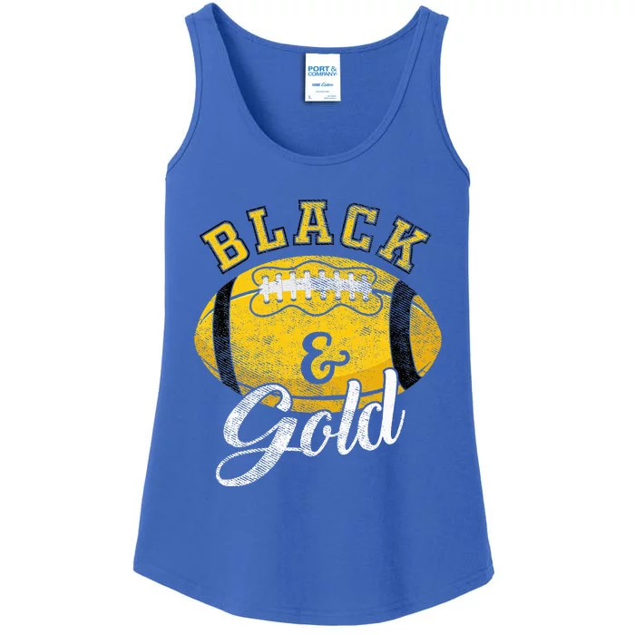 Football Game Day Black And Gold Costume For Football Lover Ladies Essential Tank