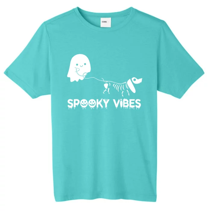 Funny Ghost Dachshund Skeleton Spooky Vibes Dog Halloween Gift ChromaSoft Performance T-Shirt