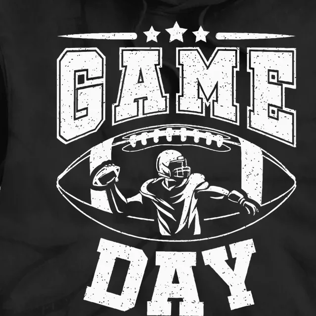 Football Game Day American Football Player Tie Dye Hoodie