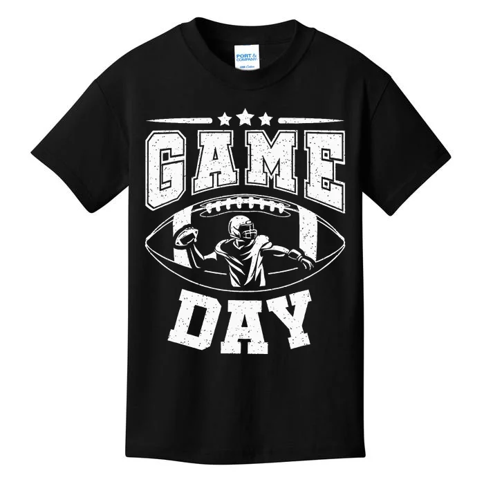 Football Game Day American Football Player Kids T-Shirt