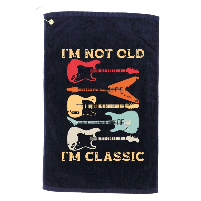 Funny Guitar Design For Men Women Guitarist Guitar Lovers Platinum Collection Golf Towel