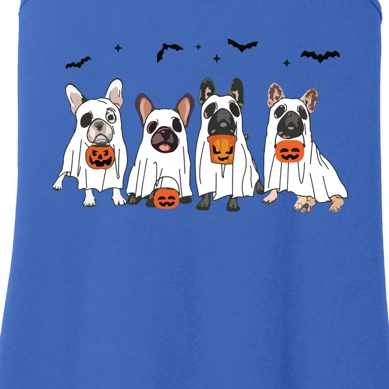 Frenchie Ghost Dog Costume Funny French Bulldog Halloween Ladies Essential Tank