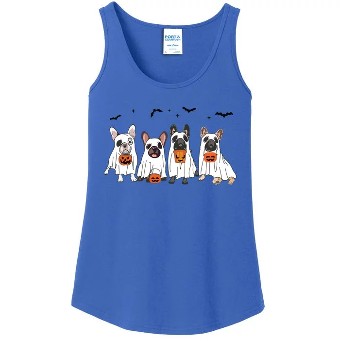 Frenchie Ghost Dog Costume Funny French Bulldog Halloween Ladies Essential Tank