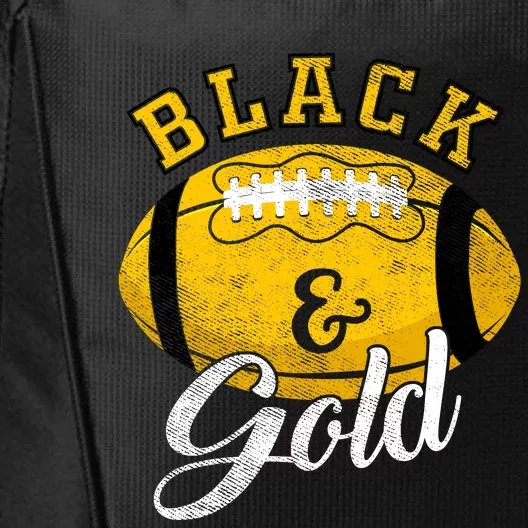 Football Game Day Black And Gold Costume For Football Lover City Backpack