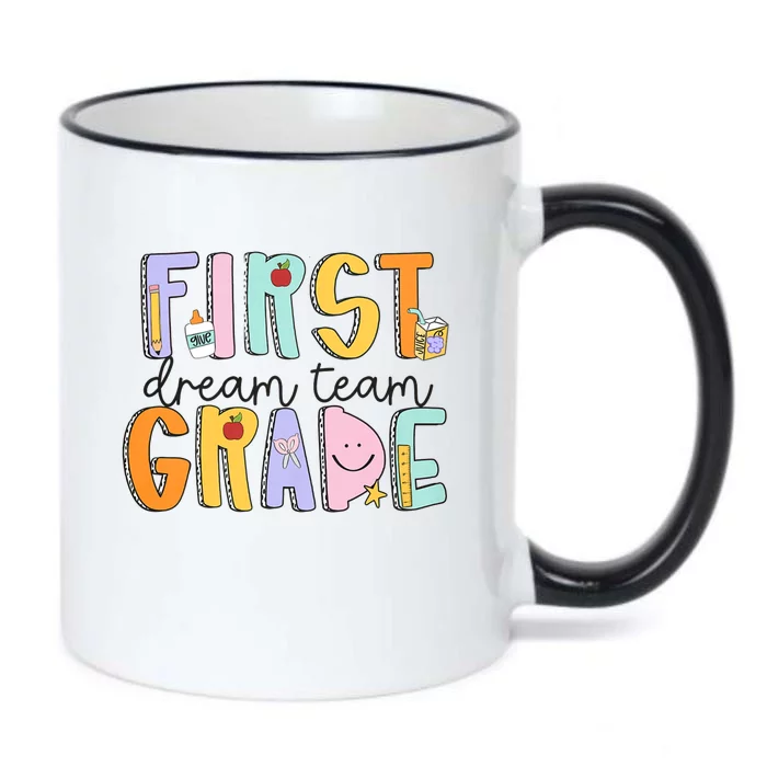 First Grade Dream Team First Day Of School Teacher Students Black Color Changing Mug