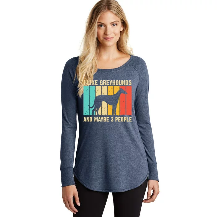 Funny Greyhound Design Women Italian Greyhound Dog Lover Women's Perfect Tri Tunic Long Sleeve Shirt