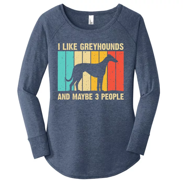 Funny Greyhound Design Women Italian Greyhound Dog Lover Women's Perfect Tri Tunic Long Sleeve Shirt